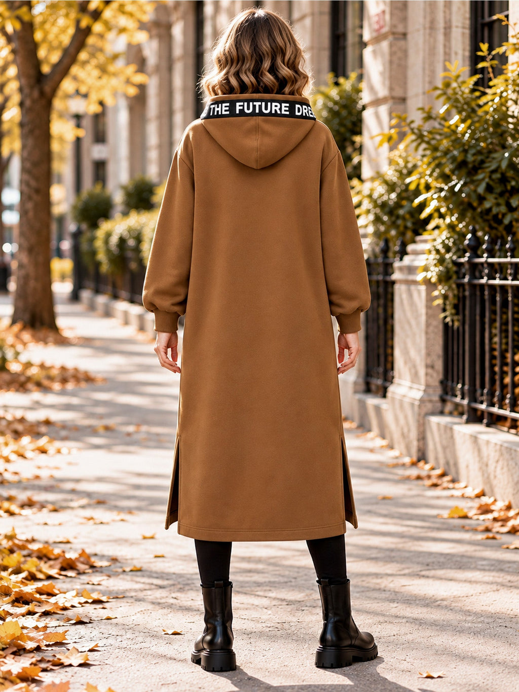 Marlène | Lange Fleece Damesjas met Capuchon