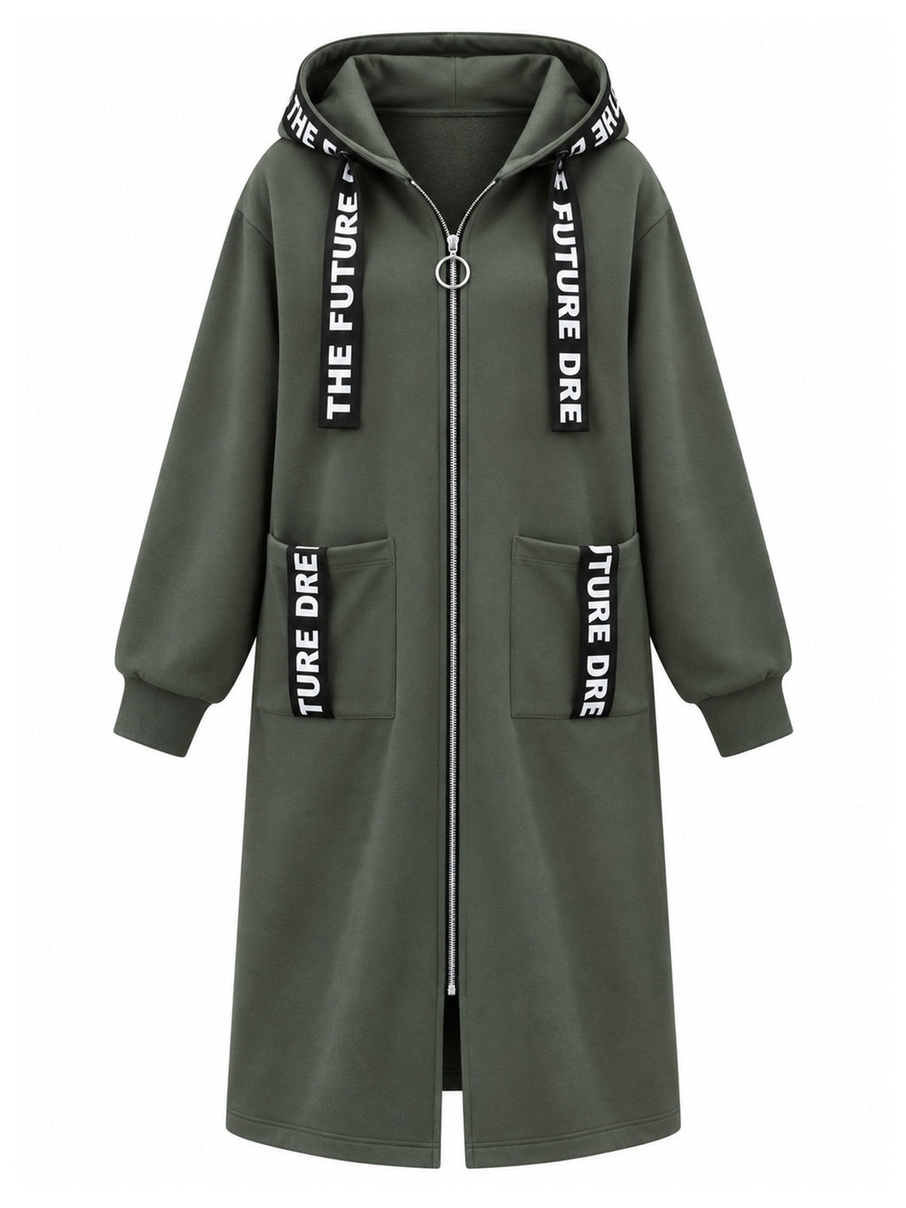 Marlène | Lange Fleece Damesjas met Capuchon