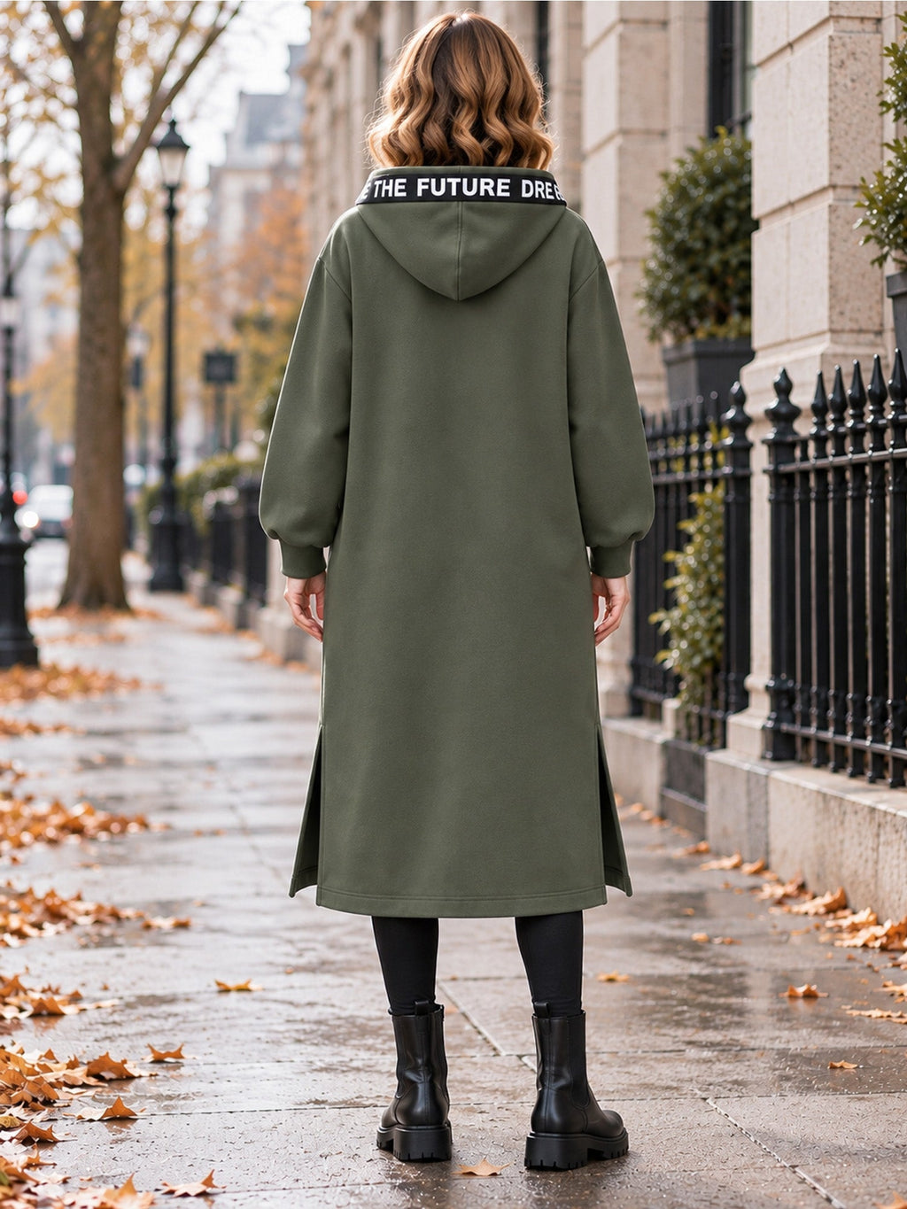 Marlène | Lange Fleece Damesjas met Capuchon