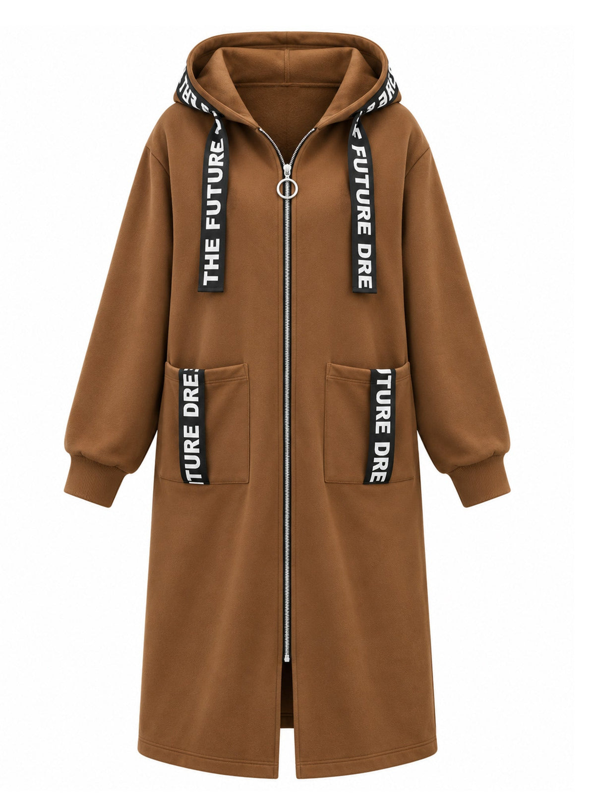 Marlène | Lange Fleece Damesjas met Capuchon