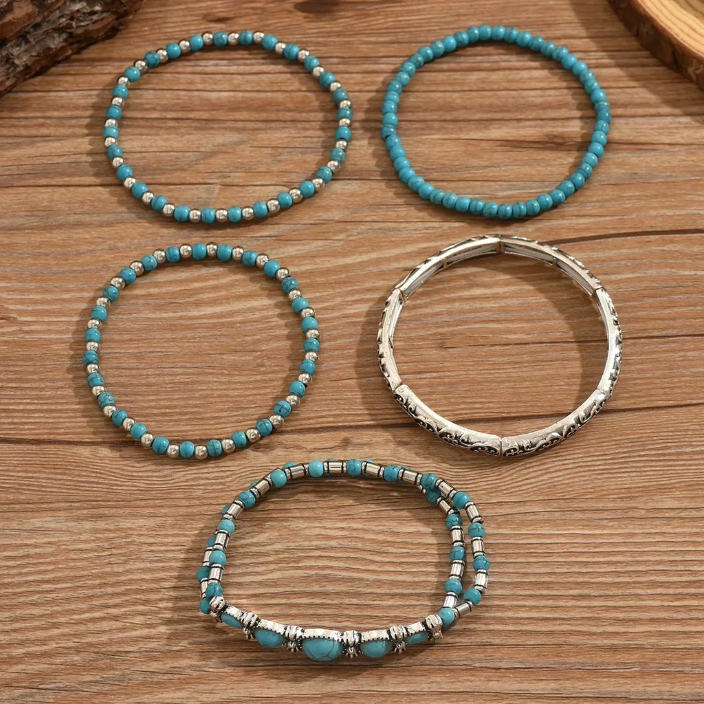 Amara | 5-delige Turquoise Armbandenset