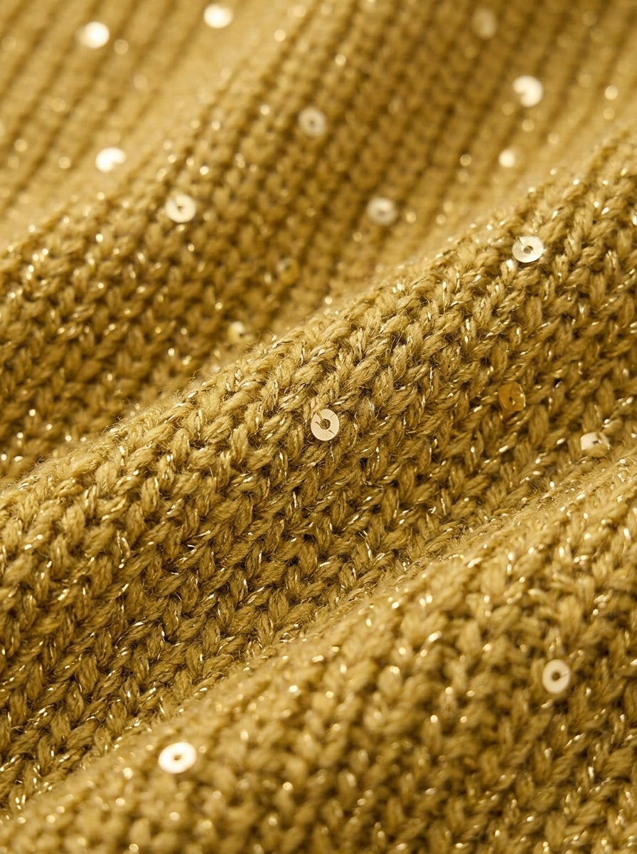 Elise | Gebreid Damesvest met Goudkleurige Knopen